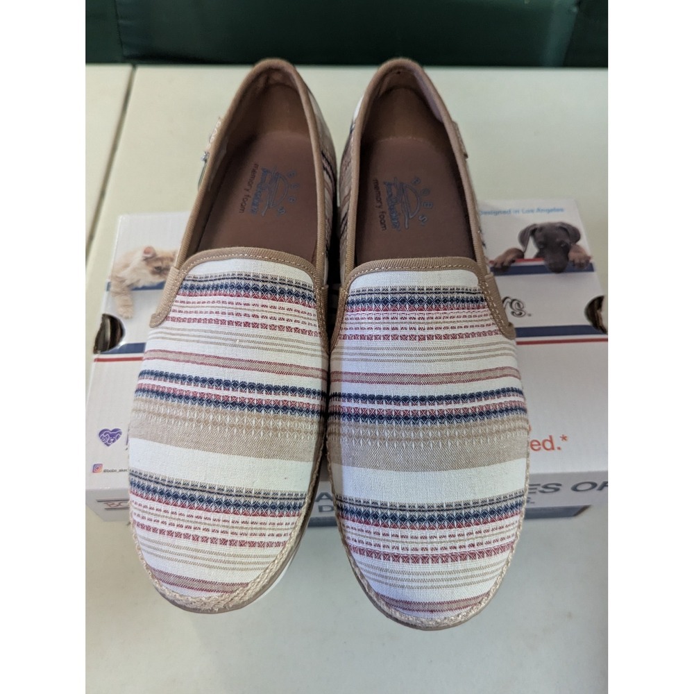 Skechers BOBS Flexpadrille Lo Stay Light Shoes Women's 8.5 Natural Multi Vegan - Picture 4 of 12